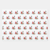 サンタクロースとウサギキツネとリス ラッピングペーパーシート (正面3)