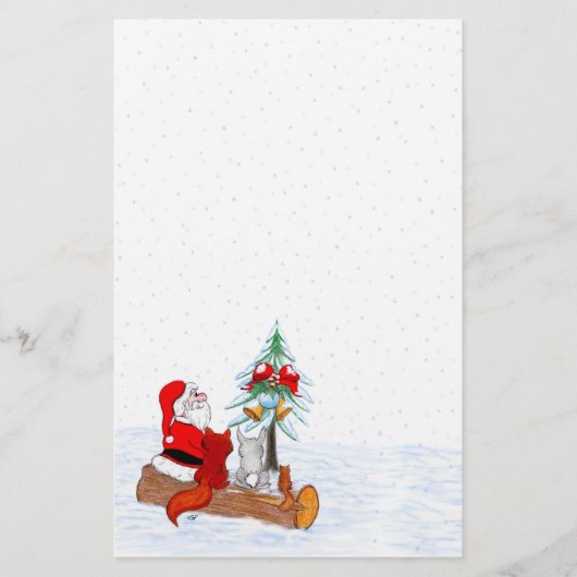 サンタクロースとウサギキツネとリス 便箋 (正面)