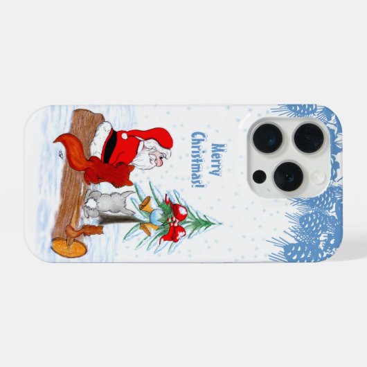 サンタクロースとウサギキツネとリス iPhoneケース (裏面横)