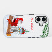 サンタクロースとウサギキツネとリス iPhone 16ケース (裏面横)
