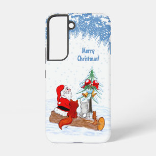 サンタクロースとウサギキツネとリス SAMSUNG GALAXY S22ケース