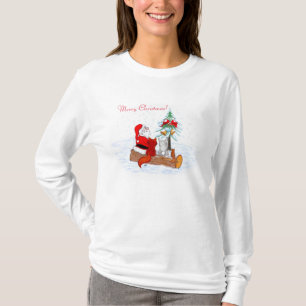 サンタクロースとウサギキツネとリス Tシャツ