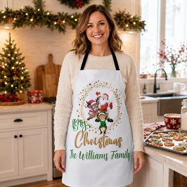 サンタクロースとエルフのメリークリスマス オリジナルエプロン エプロン