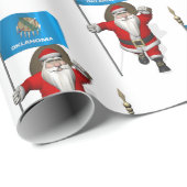 サンタクロースとオクラホマ州旗 ラッピングペーパー (ロールコーナー)