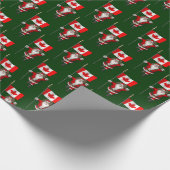 サンタクロースとカナダの看板 ラッピングペーパー (角)