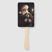 サンタクロースとキャバリエールキングフェスティバルクリスマス ハンドファン (正面)