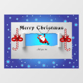 サンタクロースとキャンディ赤と白クリスマス ウィンドウサイン (シート)