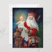 サンタクロースとキリストの子 シーズンポストカード (正面/裏面)