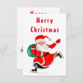 サンタクロースとギフトクリスマスカード (正面/裏面)