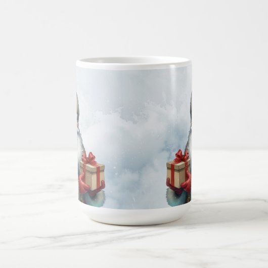 サンタクロースとギフトメリークリスマスホリデー コーヒーマグカップ (中央)