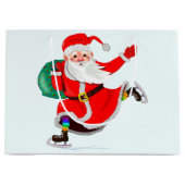 サンタクロースとギフト楽しいクリスマス抱き枕 ラージペーパーバッグ (正面)