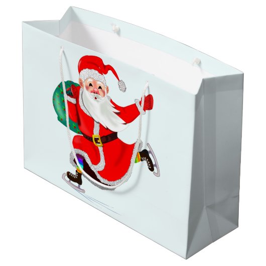 サンタクロースとギフト楽しいクリスマス抱き枕 ラージペーパーバッグ (裏面アングル)