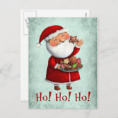 サンタクロースとクッキー シーズンポストカード (正面/裏面)