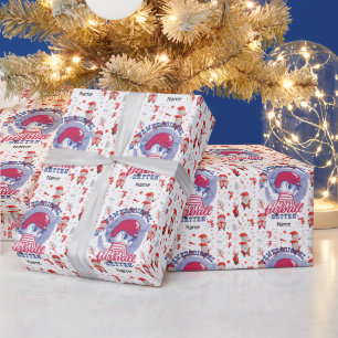 サンタクロースとクリスマスのための野球 ラッピングペーパー