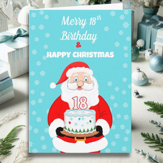 サンタクロースとクリスマスの18歳の誕生日 カード