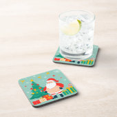 サンタクロースとクリスマスツリーとギフト コースター (右側)