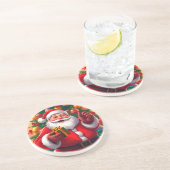 サンタクロースとクリスマスツリーとギフト コースター (側面)