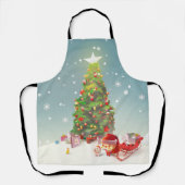 サンタクロースとクリスマスツリー エプロン (正面)