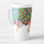 サンタクロースとクリスマスツリー カフェラテマグ (左アングル)