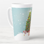 サンタクロースとクリスマスツリー カフェラテマグ (左アングル)