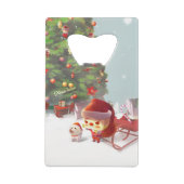 サンタクロースとクリスマスツリー クレジットカード栓抜き (裏面)