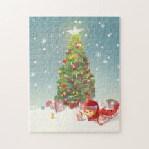 サンタクロースとクリスマスツリー