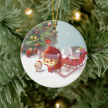 サンタクロースとクリスマスツリー