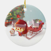 サンタクロースとクリスマスツリー セラミックオーナメント (裏面)