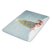 サンタクロースとクリスマスツリー バスマット (アングル)