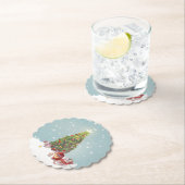 サンタクロースとクリスマスツリー ペーパーコースター (インサイチュ)