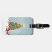 サンタクロースとクリスマスツリー ラゲッジタグ (正面横)