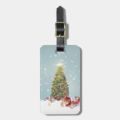 サンタクロースとクリスマスツリー ラゲッジタグ (正面縦)