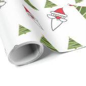 サンタクロースとクリスマスツリー ラッピングペーパー (ロールコーナー)