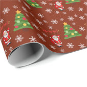 サンタクロースとクリスマスツリー ラッピングペーパー (ロールコーナー)