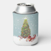 サンタクロースとクリスマスツリー 缶クーラー (缶裏面)