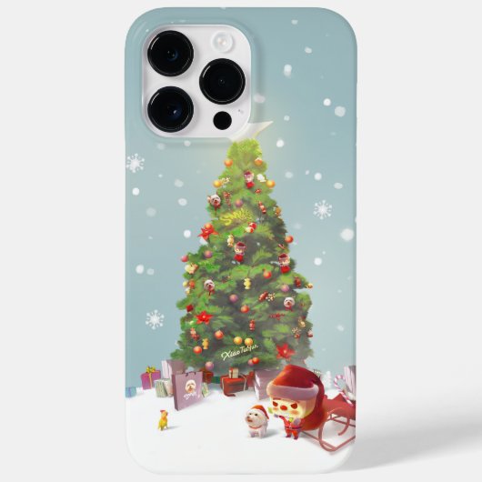 サンタクロースとクリスマスツリー Case-Mate iPhoneケース (裏面)