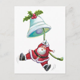 サンタクロースとクリスマスベルのはがき シーズンポストカード