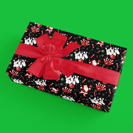 サンタクロースとクリスマスボウリング ラッピングペーパー
