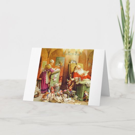 サンタクロースとクロース夫人が北極郵便室に シーズンカード (正面)