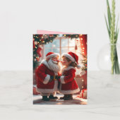 サンタクロースとクロース夫人がXマスを楽しく祝う シーズンカード (裏面)