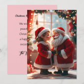 サンタクロースとクロース夫人がX'masを楽しくお祝いする シーズンカード (正面/裏面)