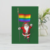 サンタクロースとゲイプライドレインボー国旗 シーズンカード (スタンド正面)