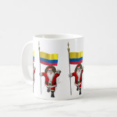 サンタクロースとコロンビアの看板 コーヒーマグカップ (正面左)