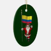 サンタクロースとコロンビアの看板 セラミックオーナメント (右)