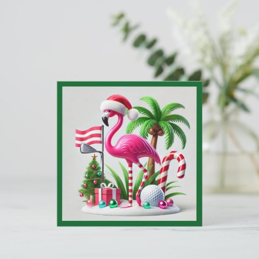 サンタクロースとゴルファーのための7月のゴルフクリスマス シーズンカード (スタンド正面)