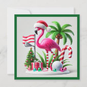 サンタクロースとゴルファーのための7月のゴルフクリスマス シーズンカード (正面)