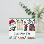 サンタクロースとゴルファーのための7月のゴルフクリスマス シーズンポストカード (スタンド正面)