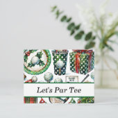 サンタクロースとゴルファーのための7月のゴルフクリスマス シーズンポストカード (スタンド正面)