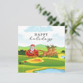 サンタクロースとゴルフクリスマスハッピーホリデーズ シーズンカード (スタンド正面)