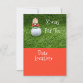 サンタクロースとゴルフクリスマスパーティの招待状 招待状 (正面)